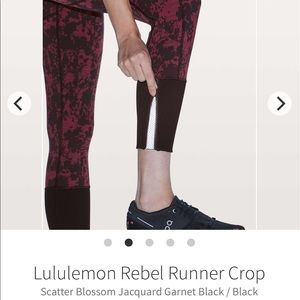 NWOT lululemon Rebel Runner crops, size 4, 23”